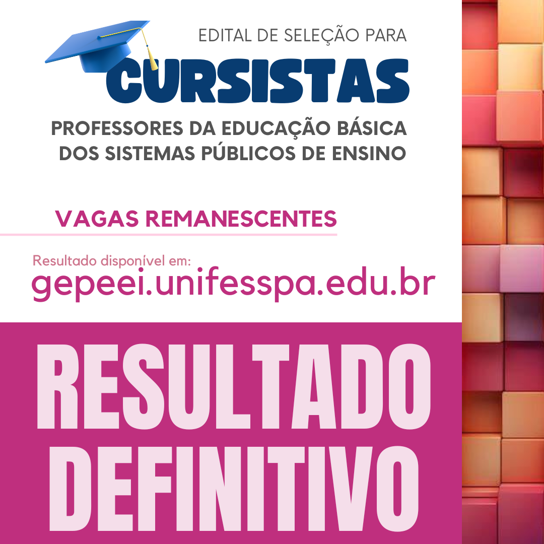 Inscrições pelo site gepeei.unifesspa.edu.br